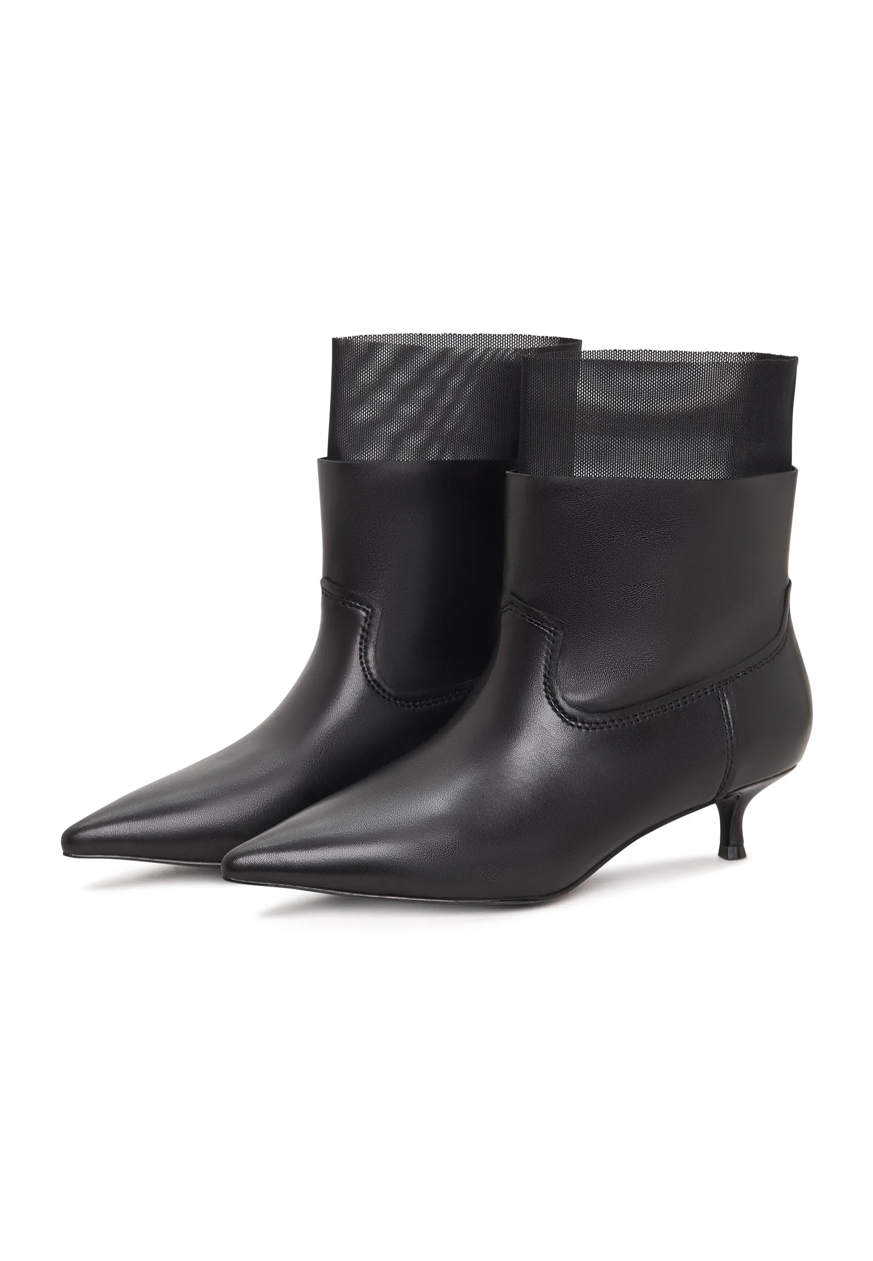 Ankle Boots with Kitten Heel Rhodopis - Black