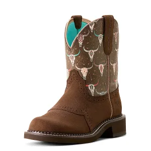 Ariat Women's Fatbaby Heritage Boot - Farrah Barley/Boho Skull Print