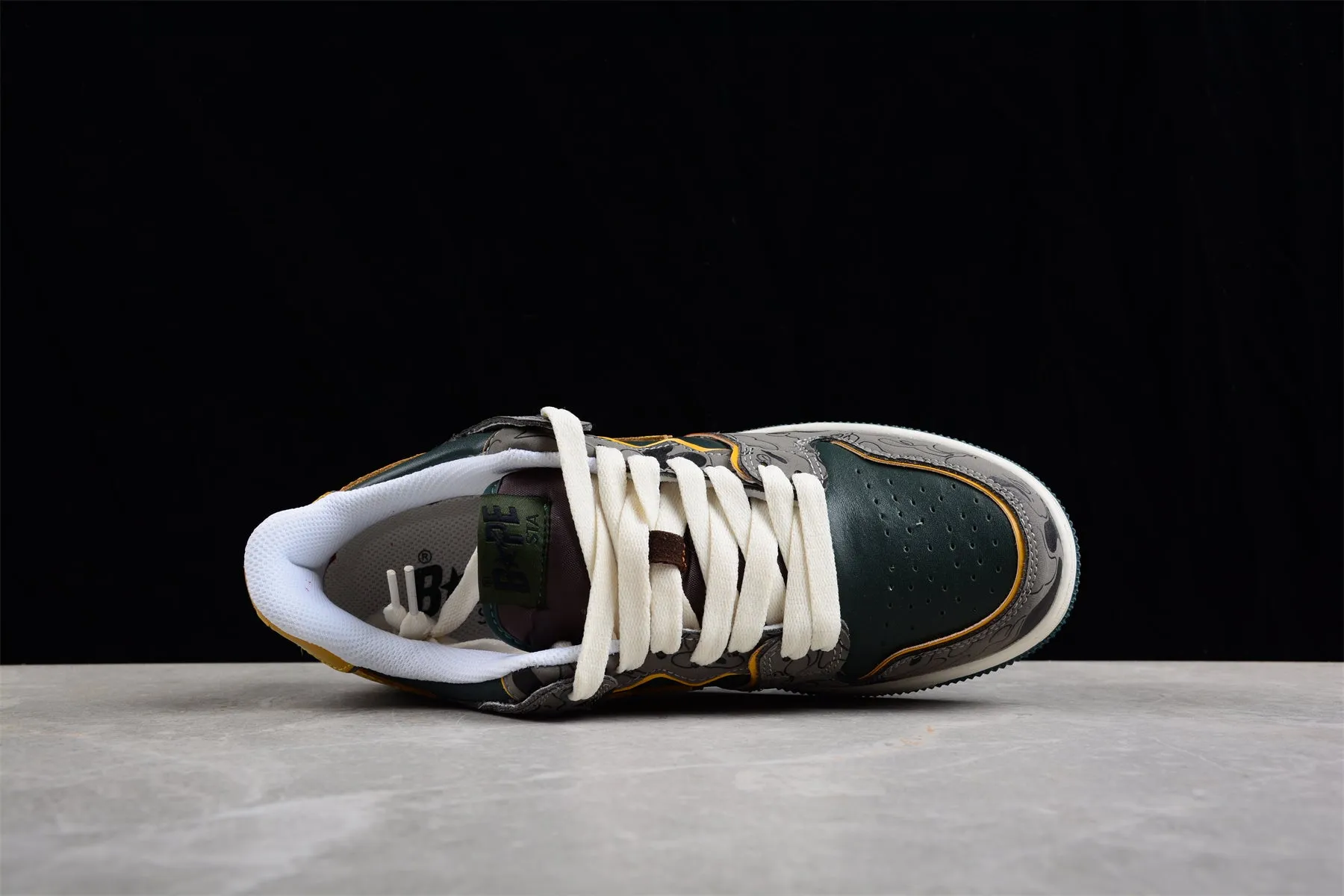 BAPE STA Low-Top Sneakers in Green and Yellow