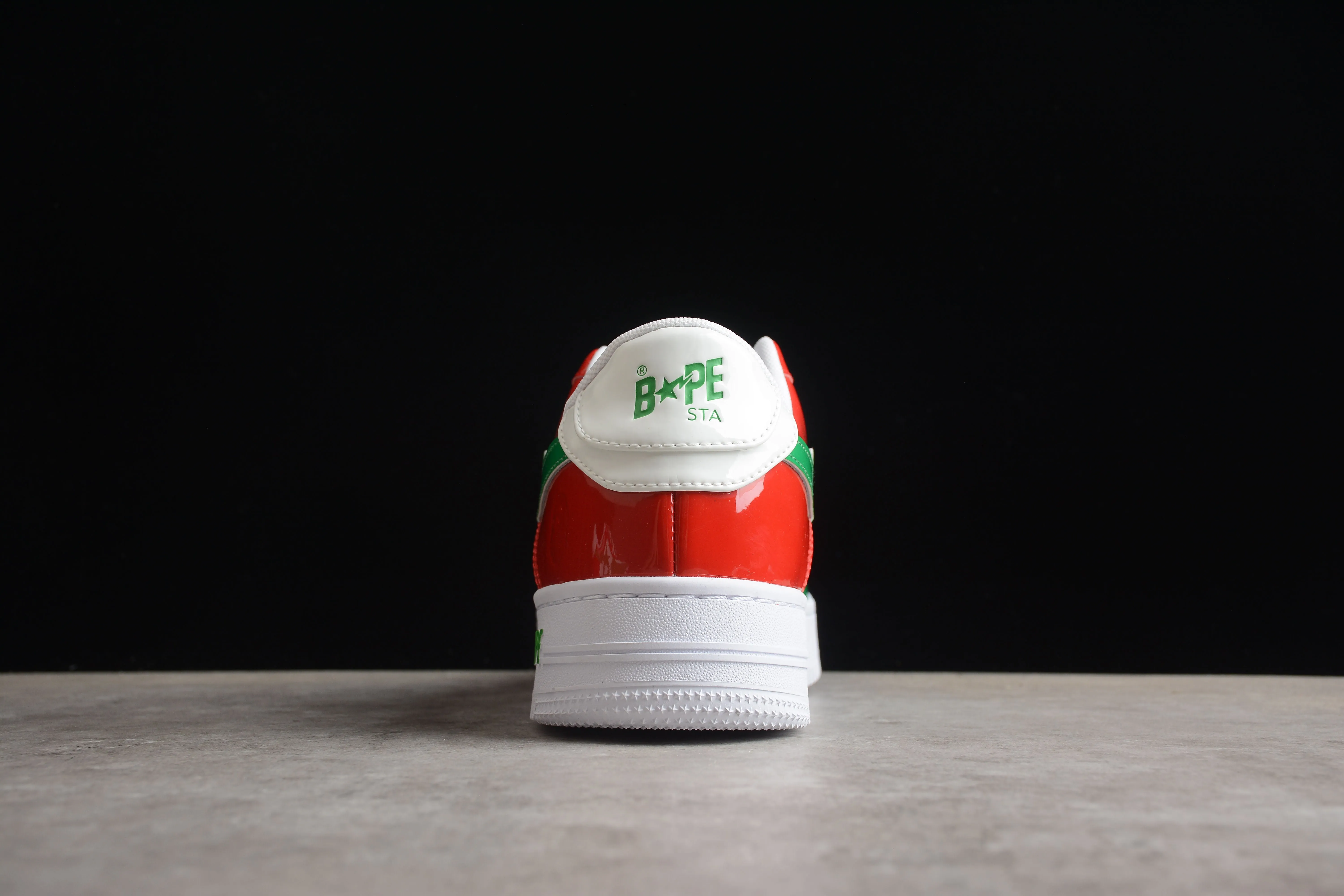 BAPE STA Low-Top Sneakers in Red, Green, and White