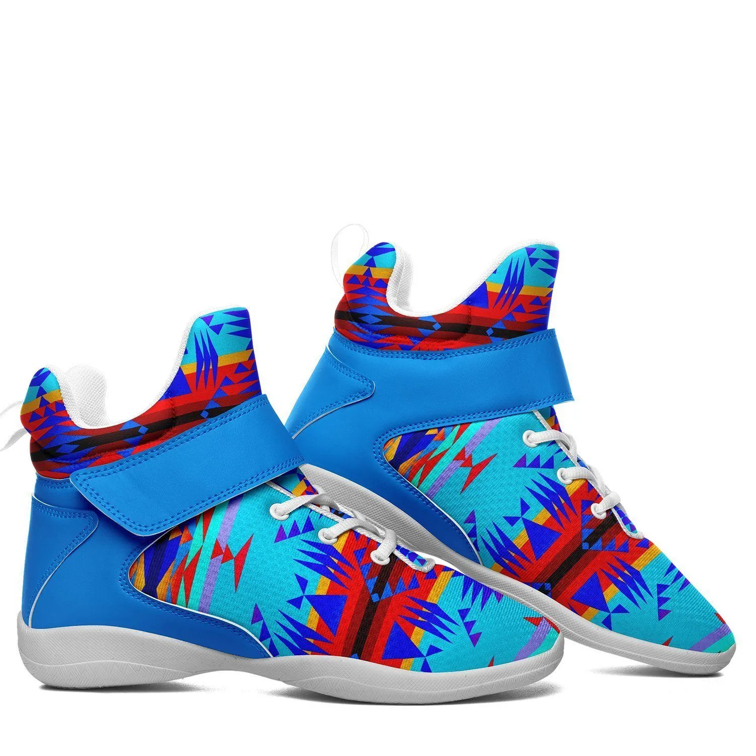 Between the Mountains Blue Kid's Ipottaa Basketball / Sport High Top Shoes