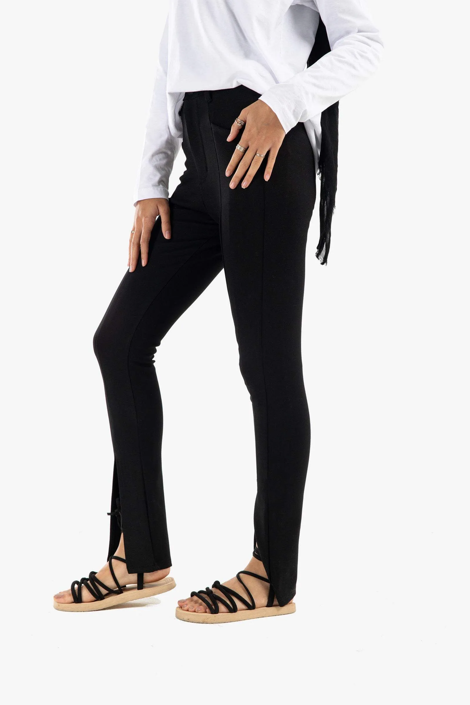 Black Jersey Skinny Pants