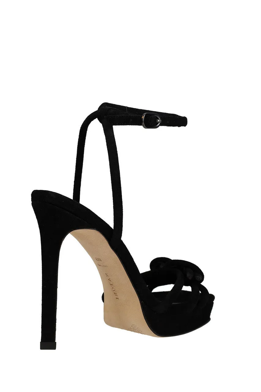 Chizu Suede Knotted Bow Platform Heel