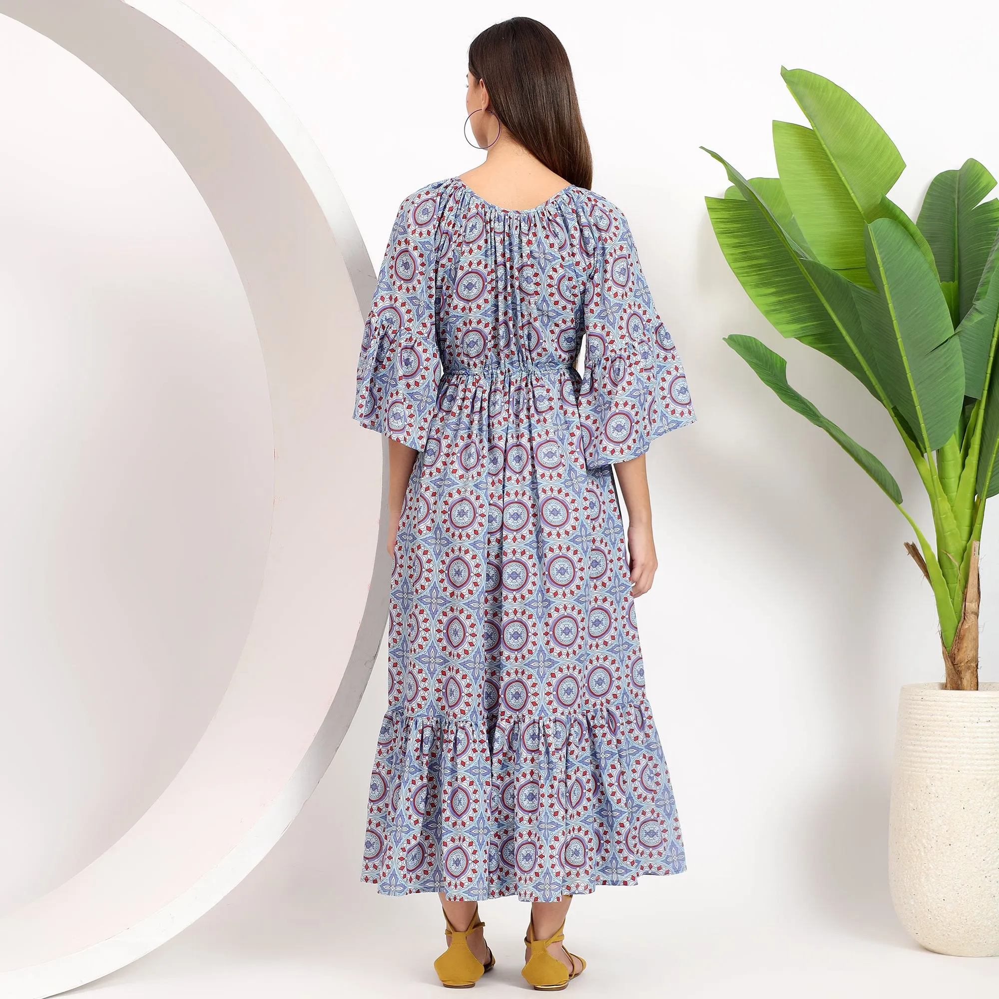 Claudia tiered handblock cotton maxi dresses - visit us!