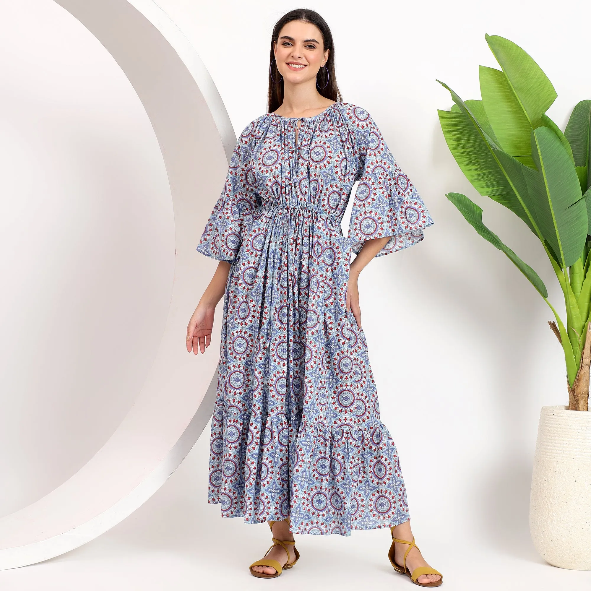 Claudia tiered handblock cotton maxi dresses - visit us!