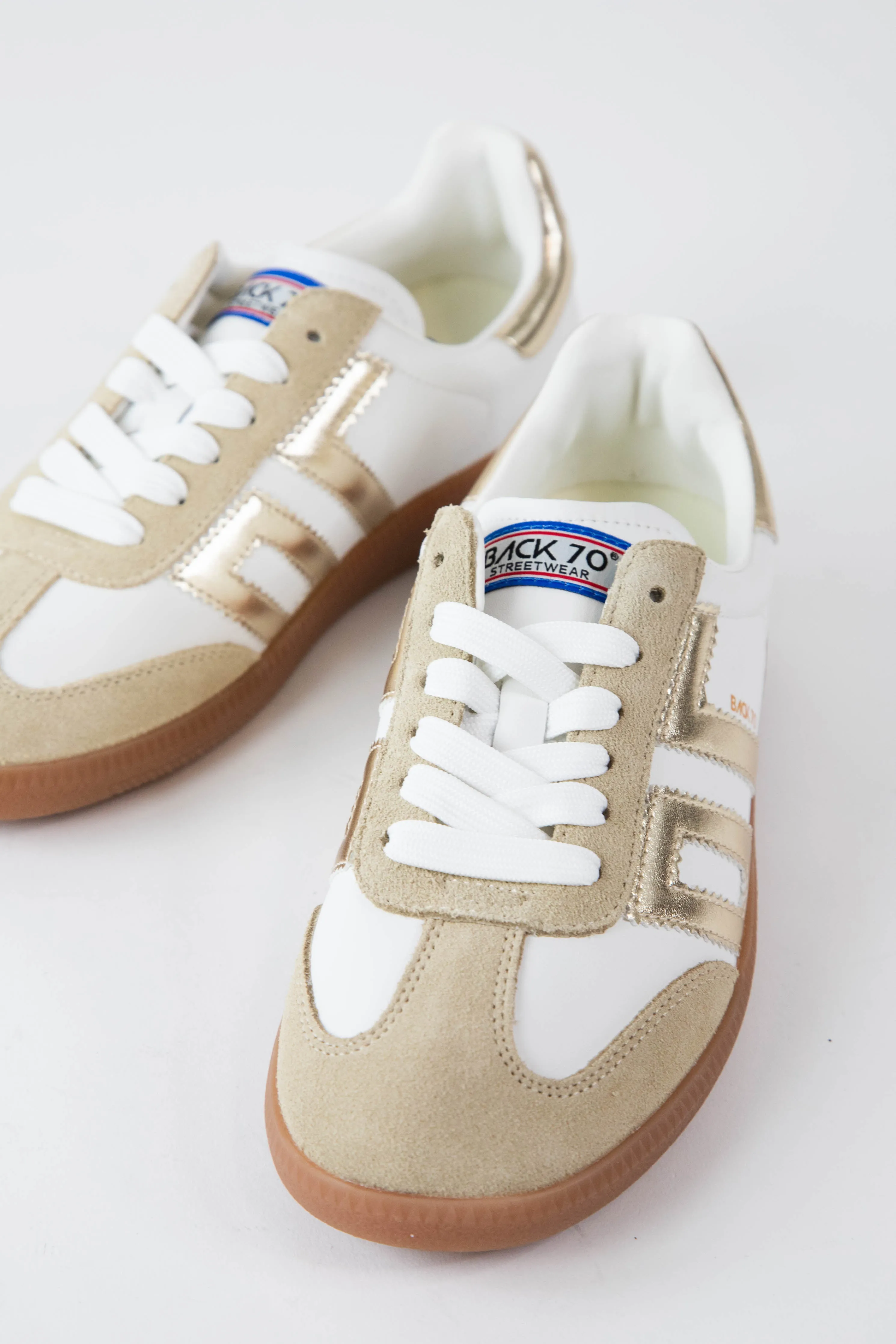 Cloud Lace Up Vintage Sneaker, Beige | Back 70