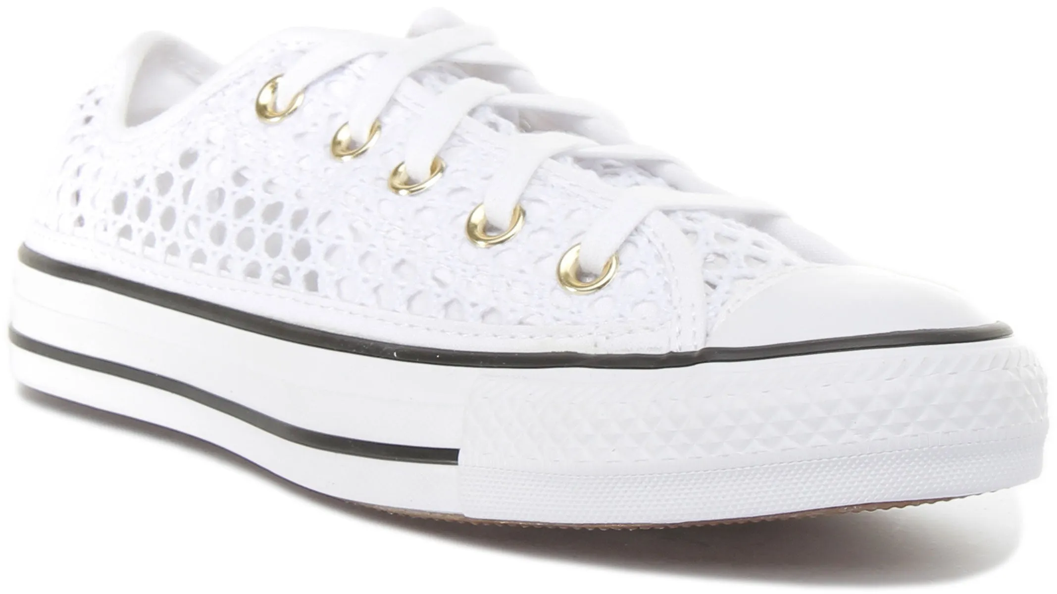 Converse 565495C All Star Ox Crochet In White Black For Women