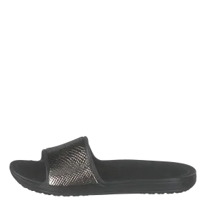 Crocs Sloane Metaltext Slide W Gunmetal/black