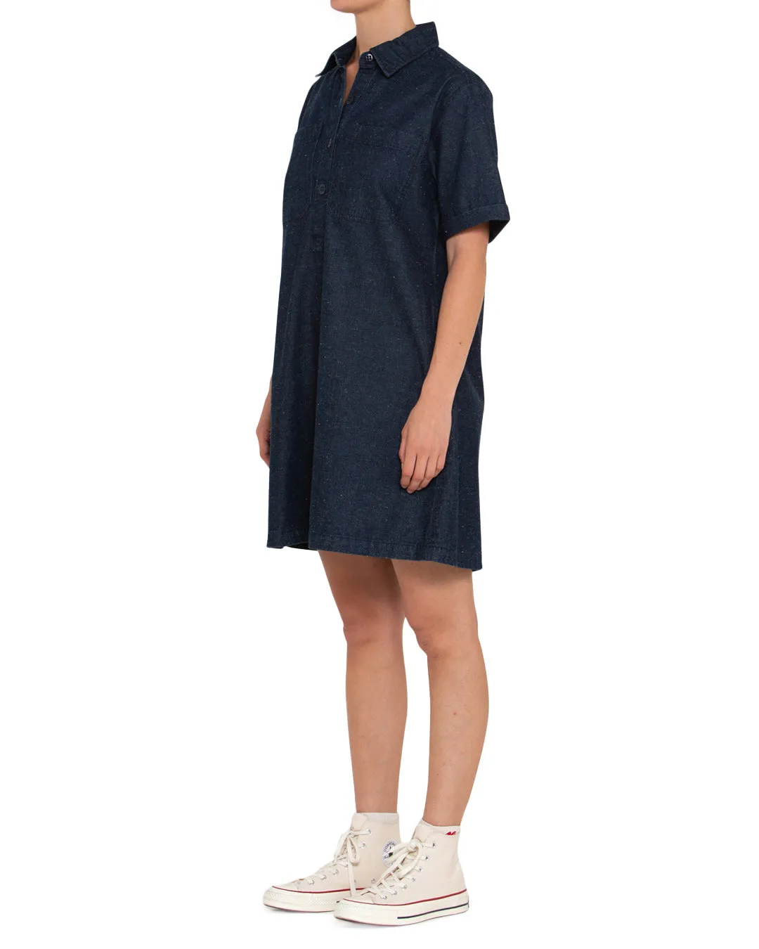 Denim Honour Shirt Dress - Dark Indigo