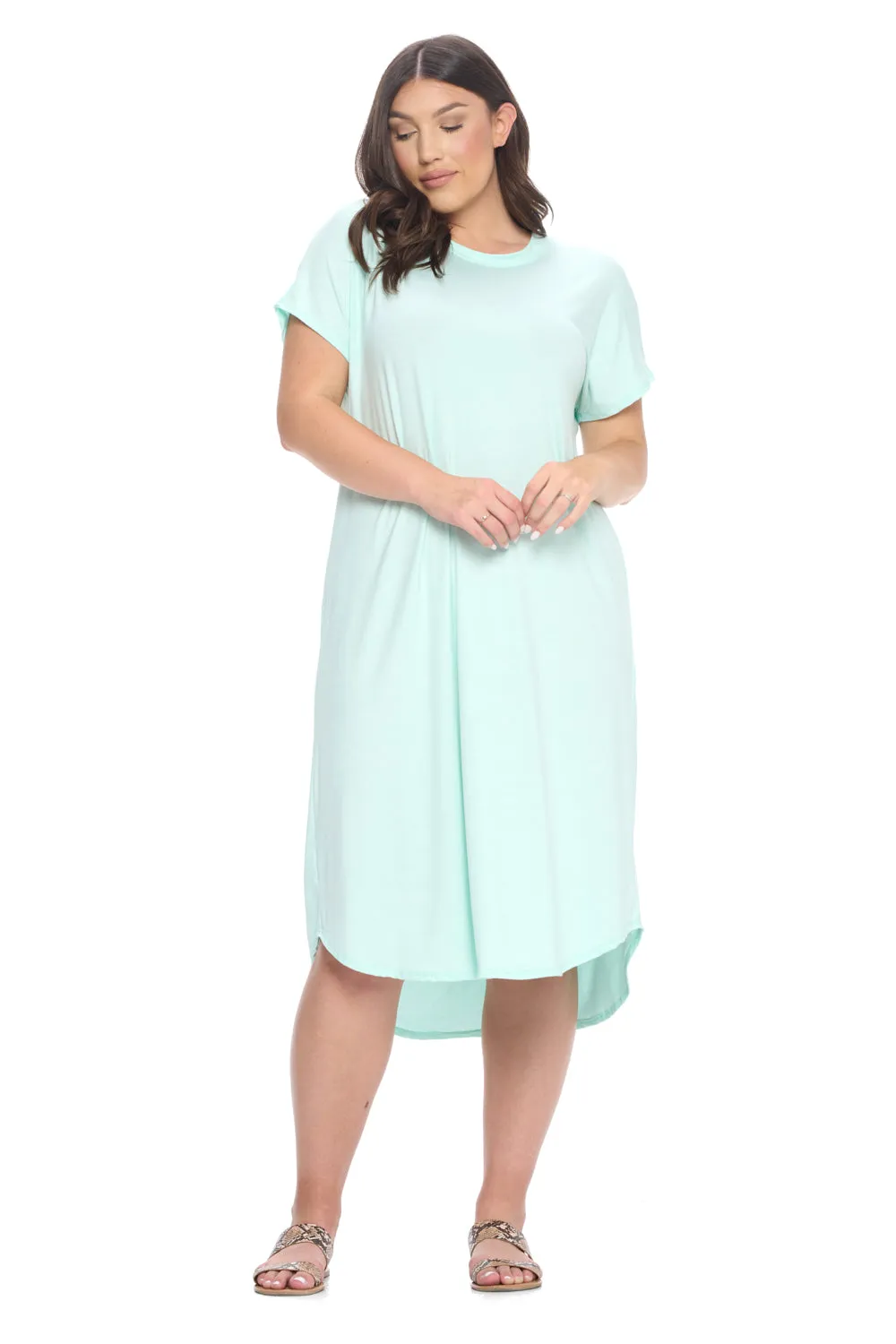 Dolman Sleeve Midi Dress Plus Size