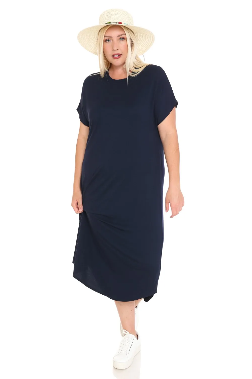 Dolman Sleeve Midi Dress Plus Size