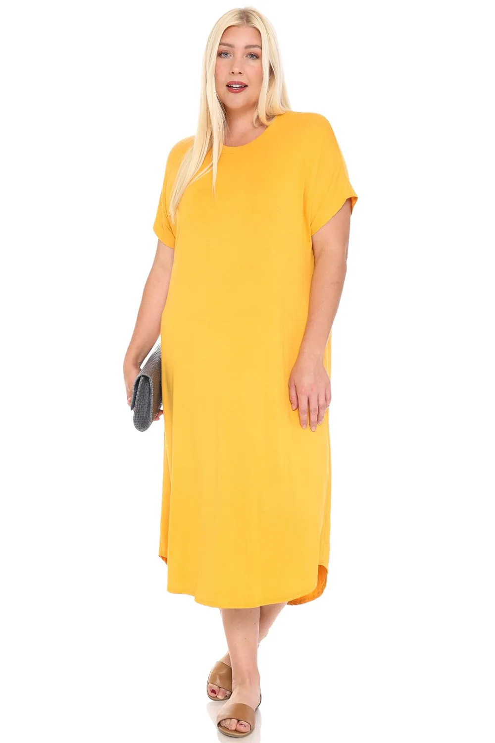 Dolman Sleeve Midi Dress Plus Size