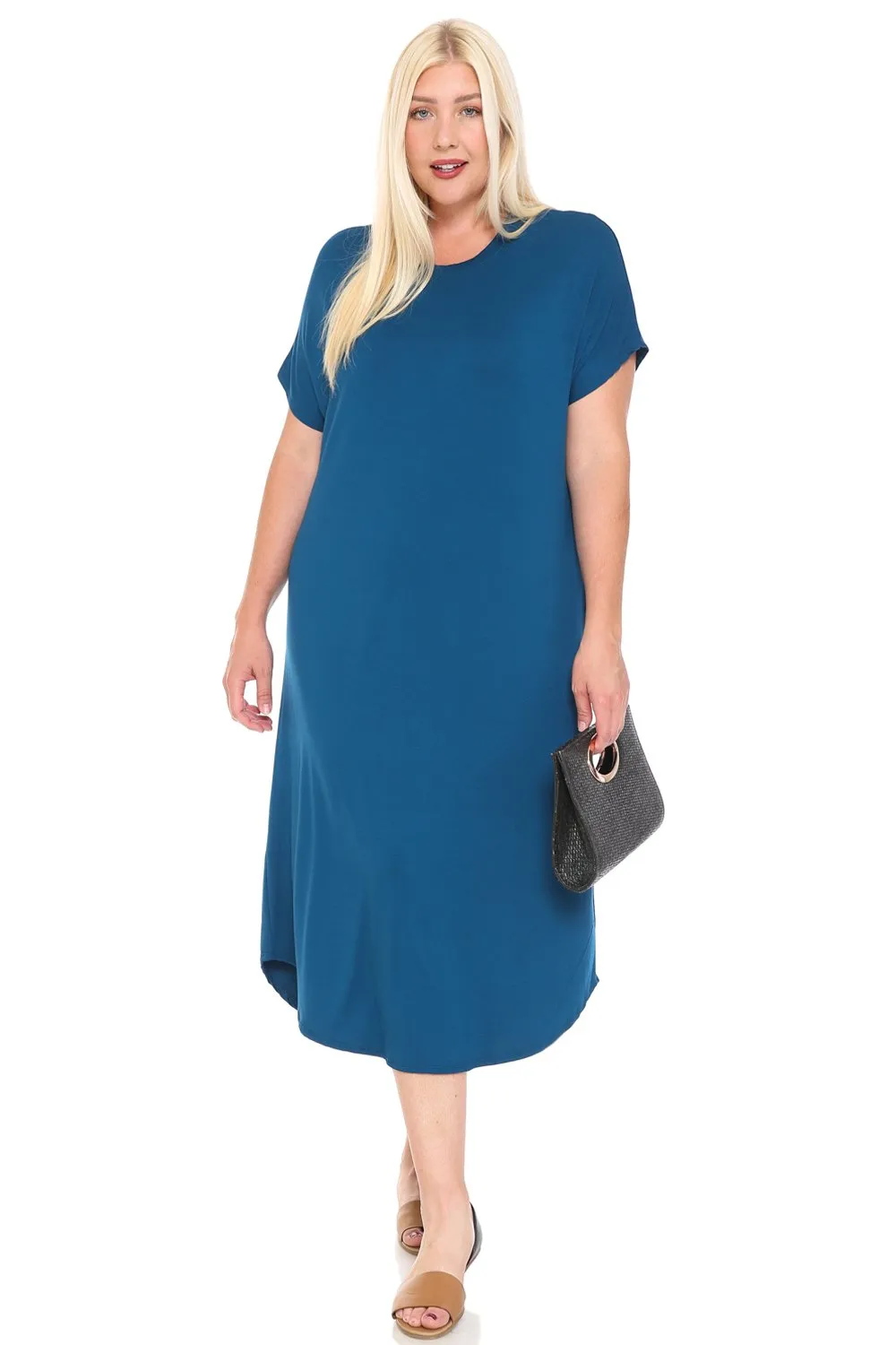 Dolman Sleeve Midi Dress Plus Size