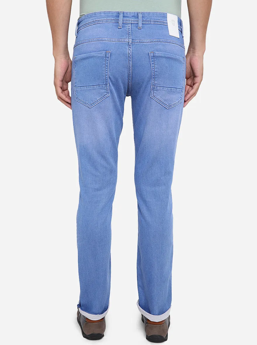 Dusk Blue Solid Slim Fit Jeans | JadeBlue