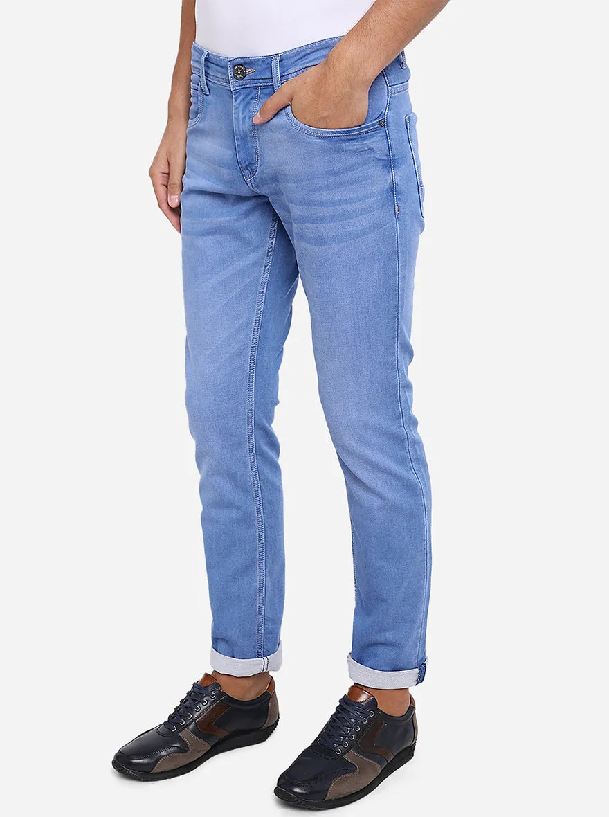 Dusk Blue Solid Slim Fit Jeans | JadeBlue