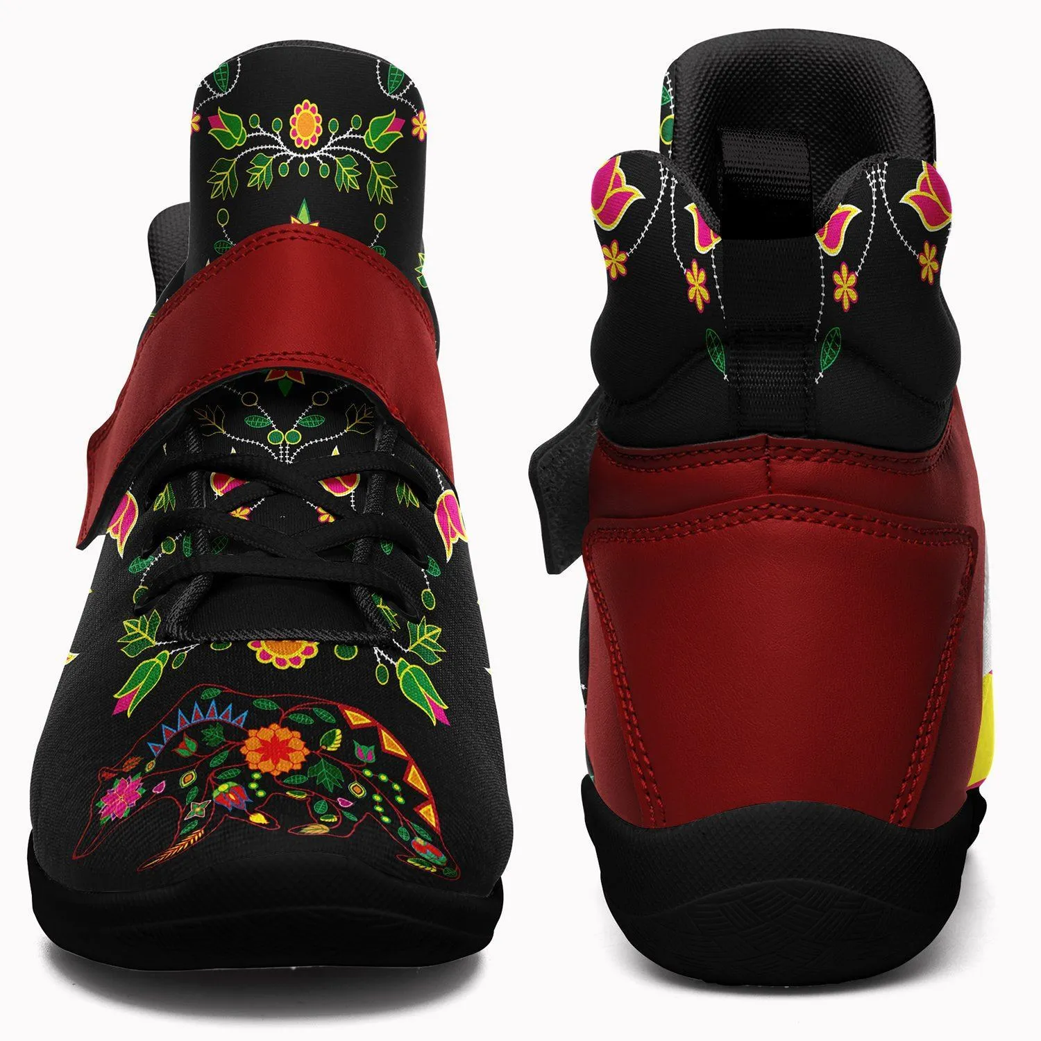 Floral Bear Ipottaa Basketball / Sport High Top Shoes - Black Sole