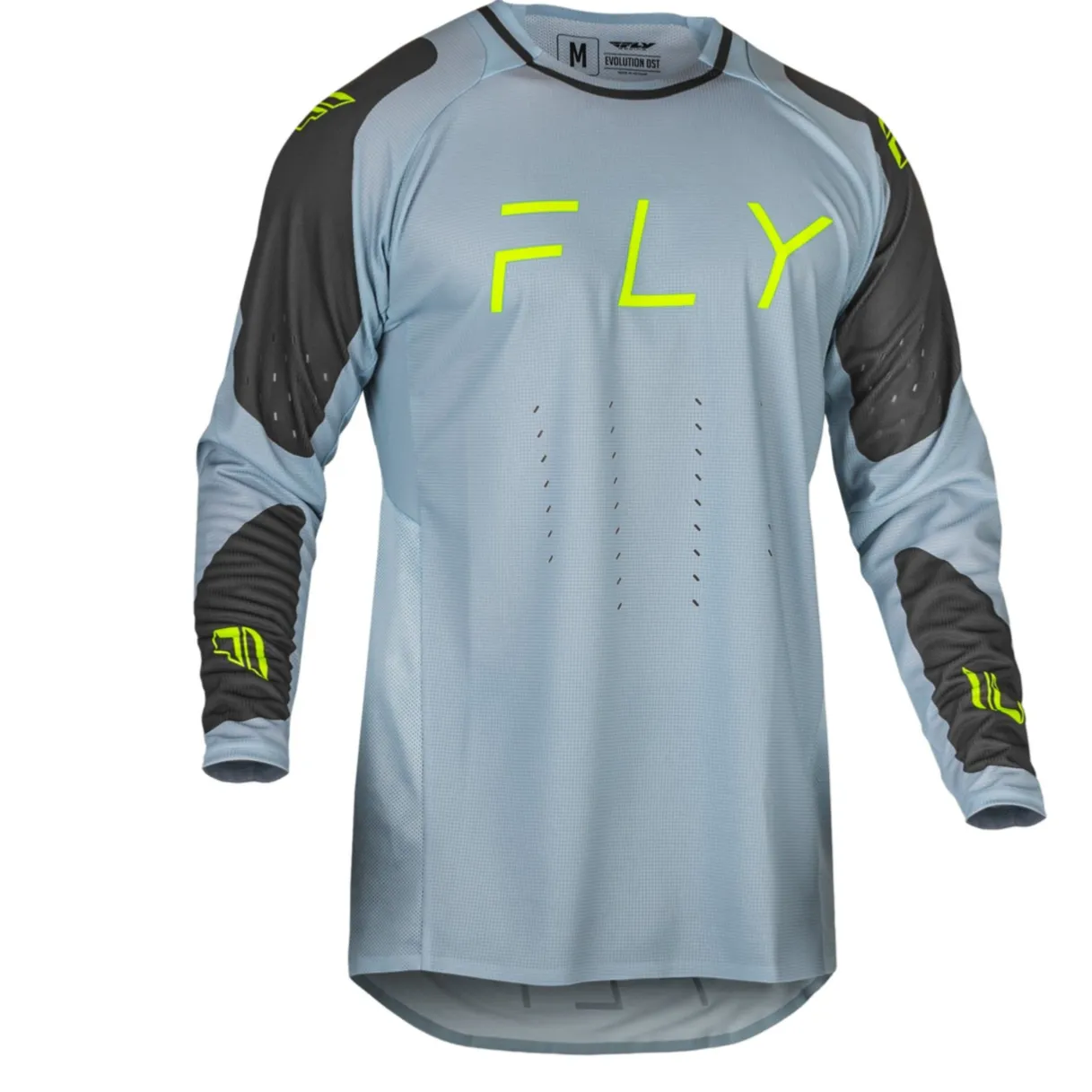 Fly Racing 2024 Evolution DST Motocross Jersey (Ice Grey/Charcoal/Neon Green | Size: Medium)