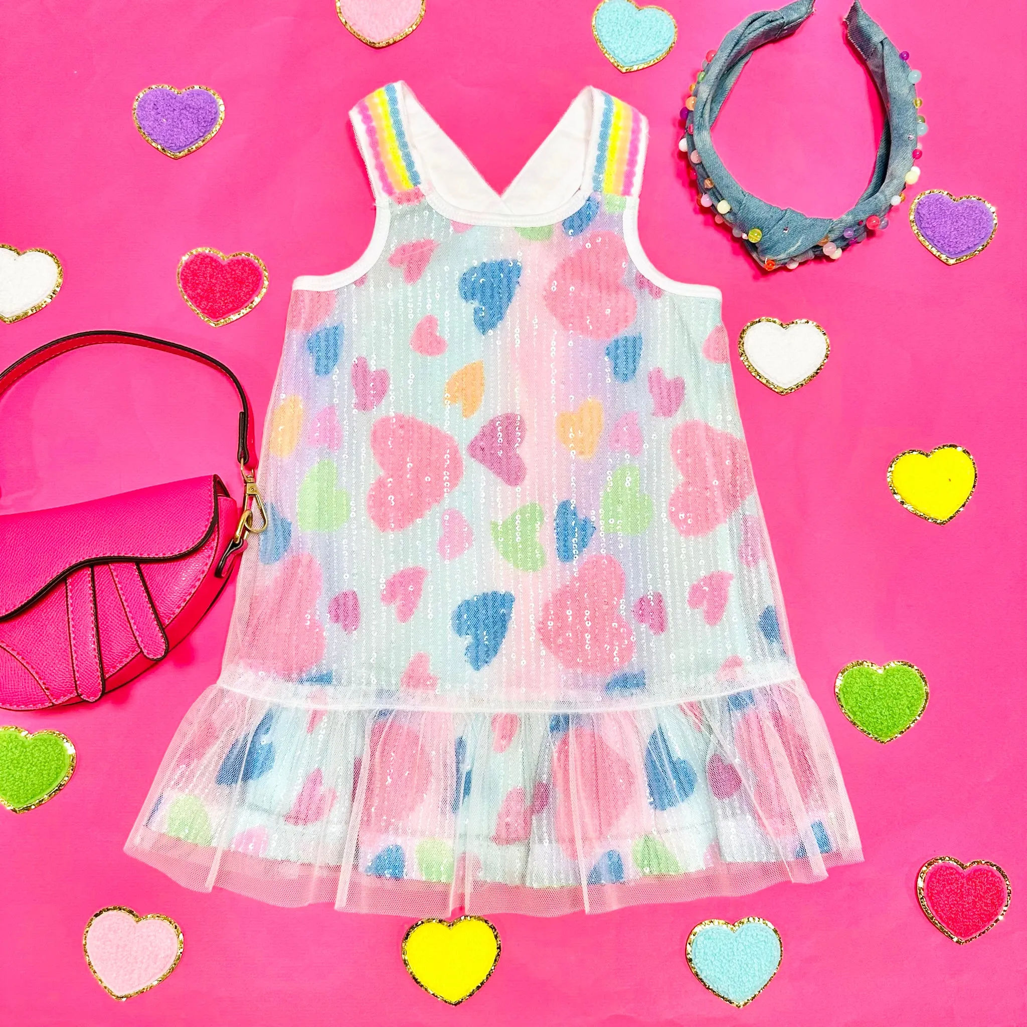 HEARTS SEQUIN DRESS