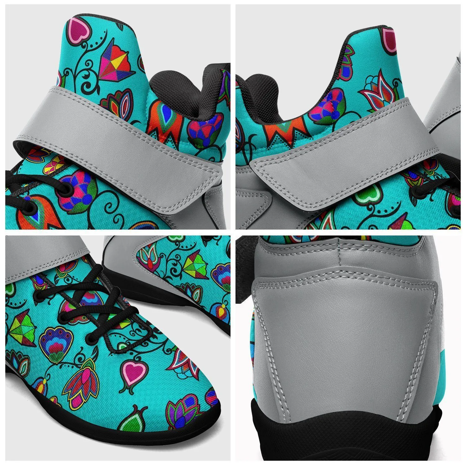 Indigenous Paisley Sky Kid's Ipottaa Basketball / Sport High Top Shoes