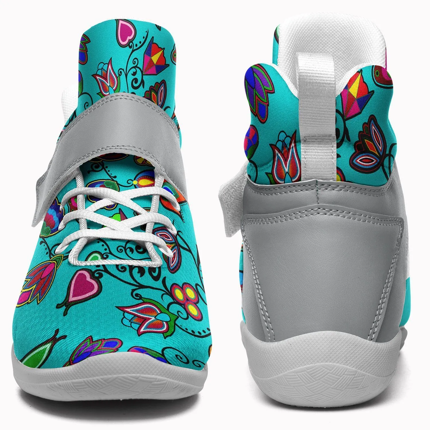 Indigenous Paisley Sky Kid's Ipottaa Basketball / Sport High Top Shoes