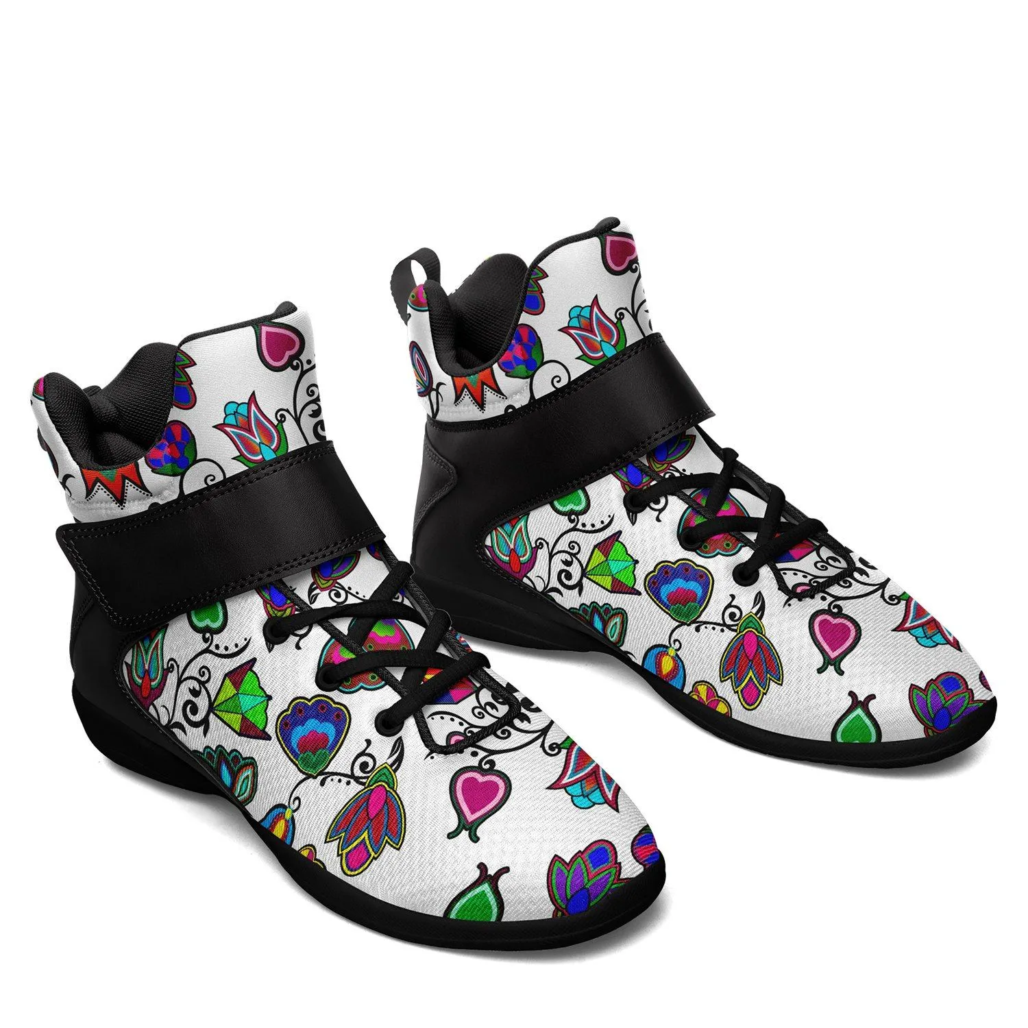 Indigenous Paisley White Ipottaa Basketball / Sport High Top Shoes