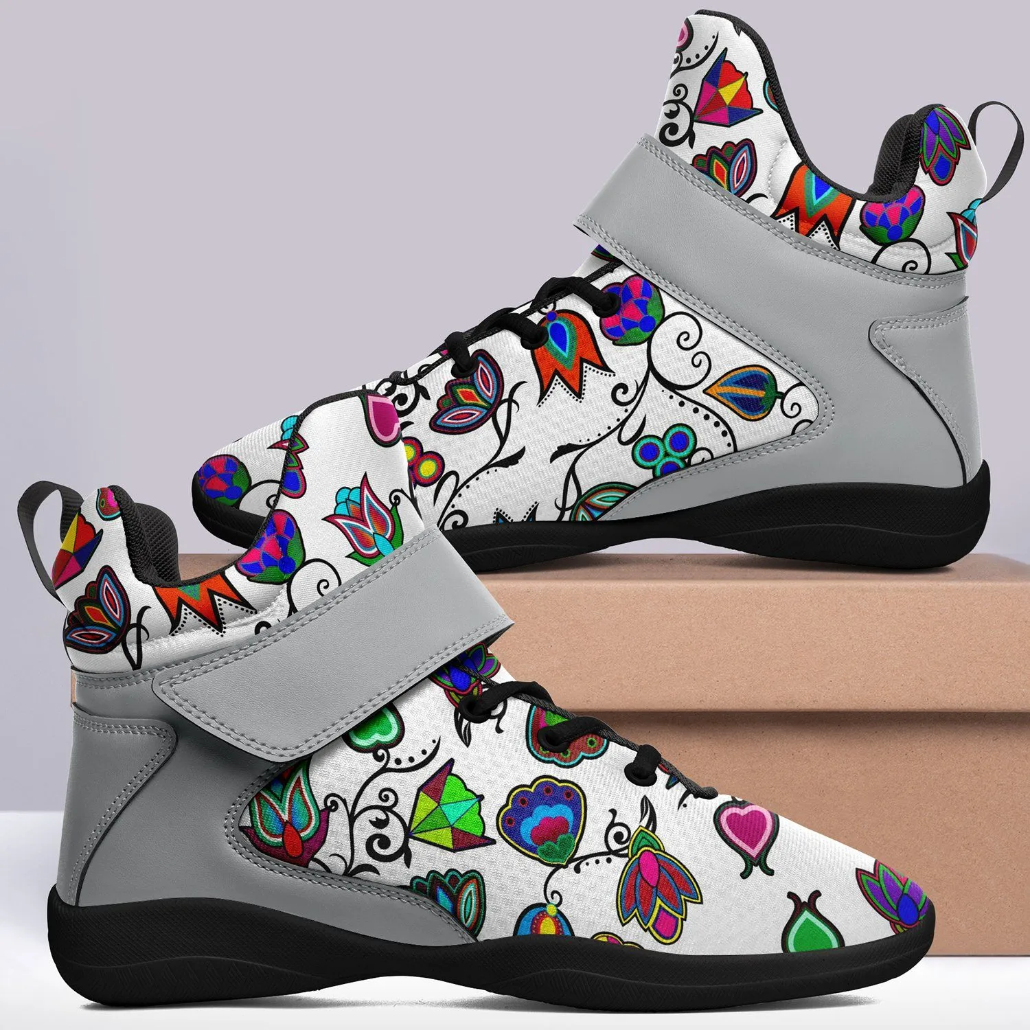 Indigenous Paisley White Ipottaa Basketball / Sport High Top Shoes