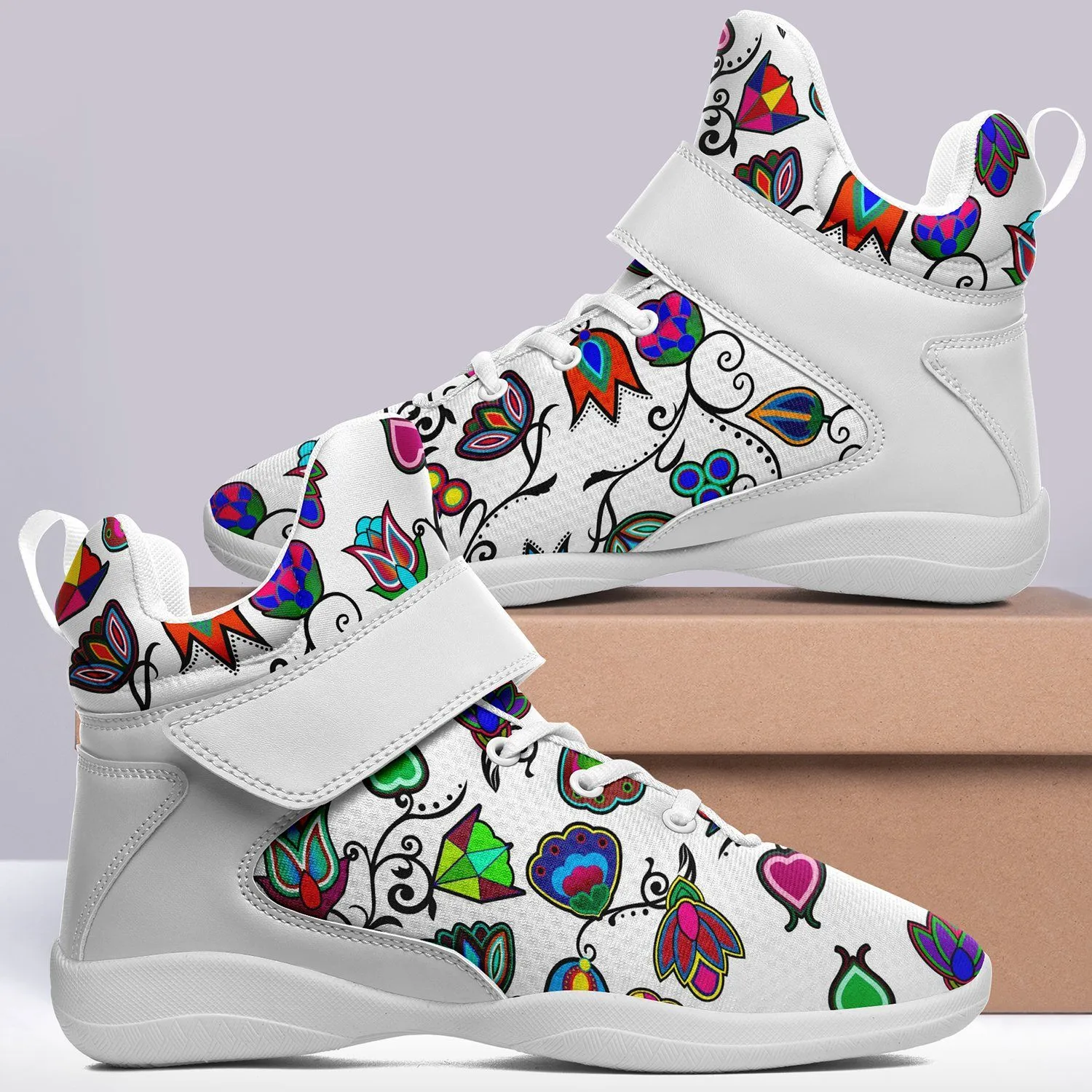 Indigenous Paisley White Ipottaa Basketball / Sport High Top Shoes