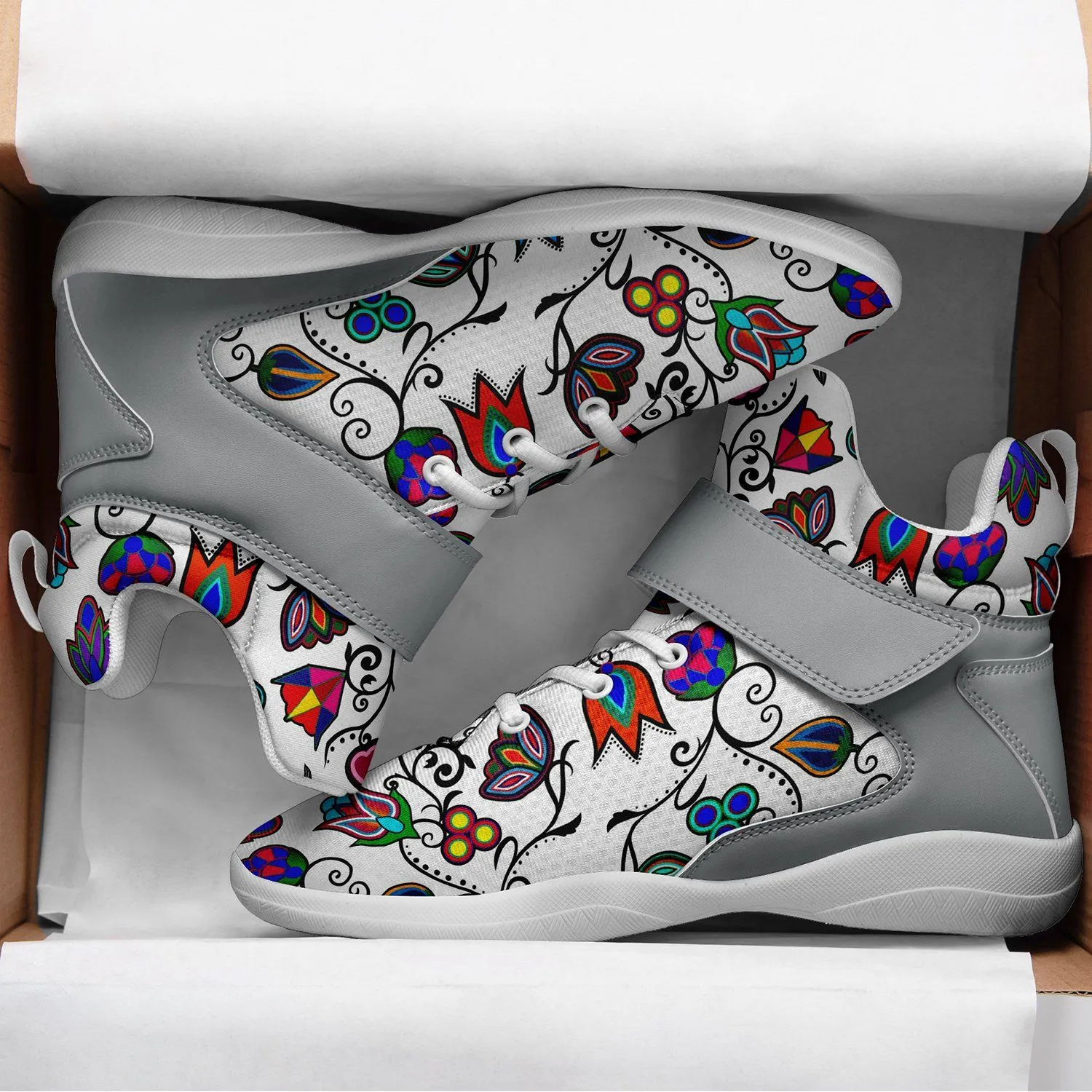 Indigenous Paisley White Ipottaa Basketball / Sport High Top Shoes