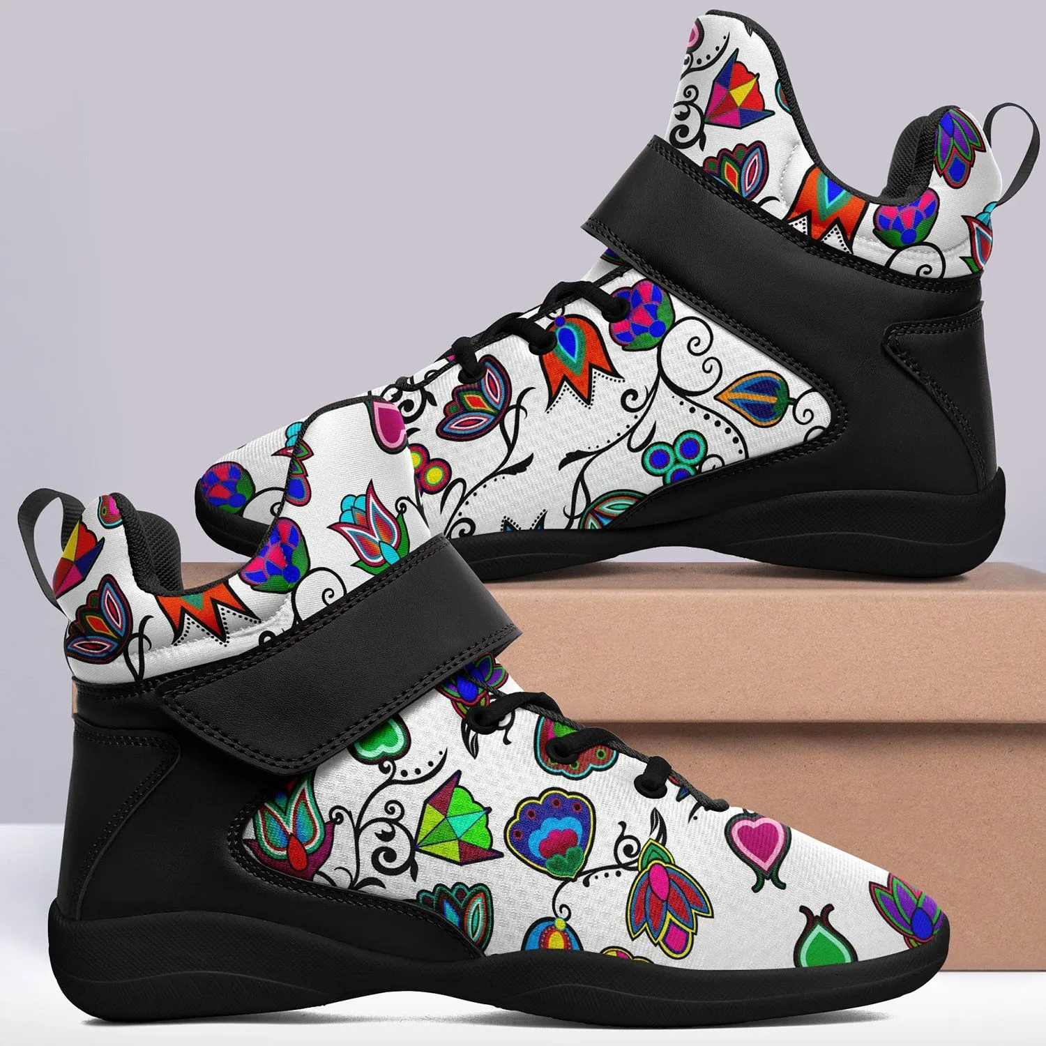 Indigenous Paisley White Ipottaa Basketball / Sport High Top Shoes