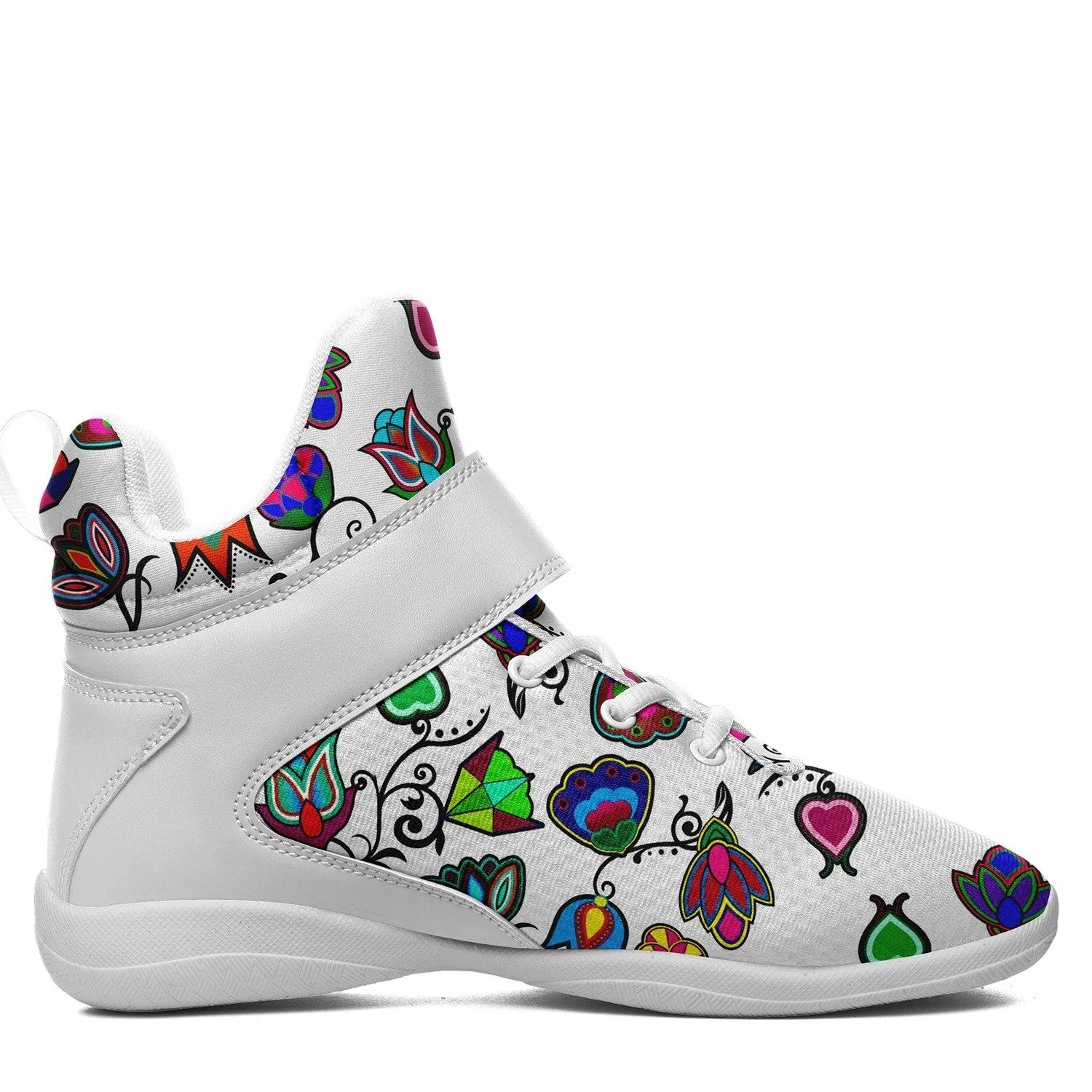 Indigenous Paisley White Ipottaa Basketball / Sport High Top Shoes