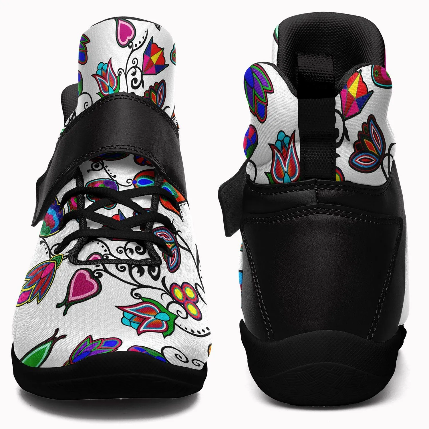 Indigenous Paisley White Ipottaa Basketball / Sport High Top Shoes