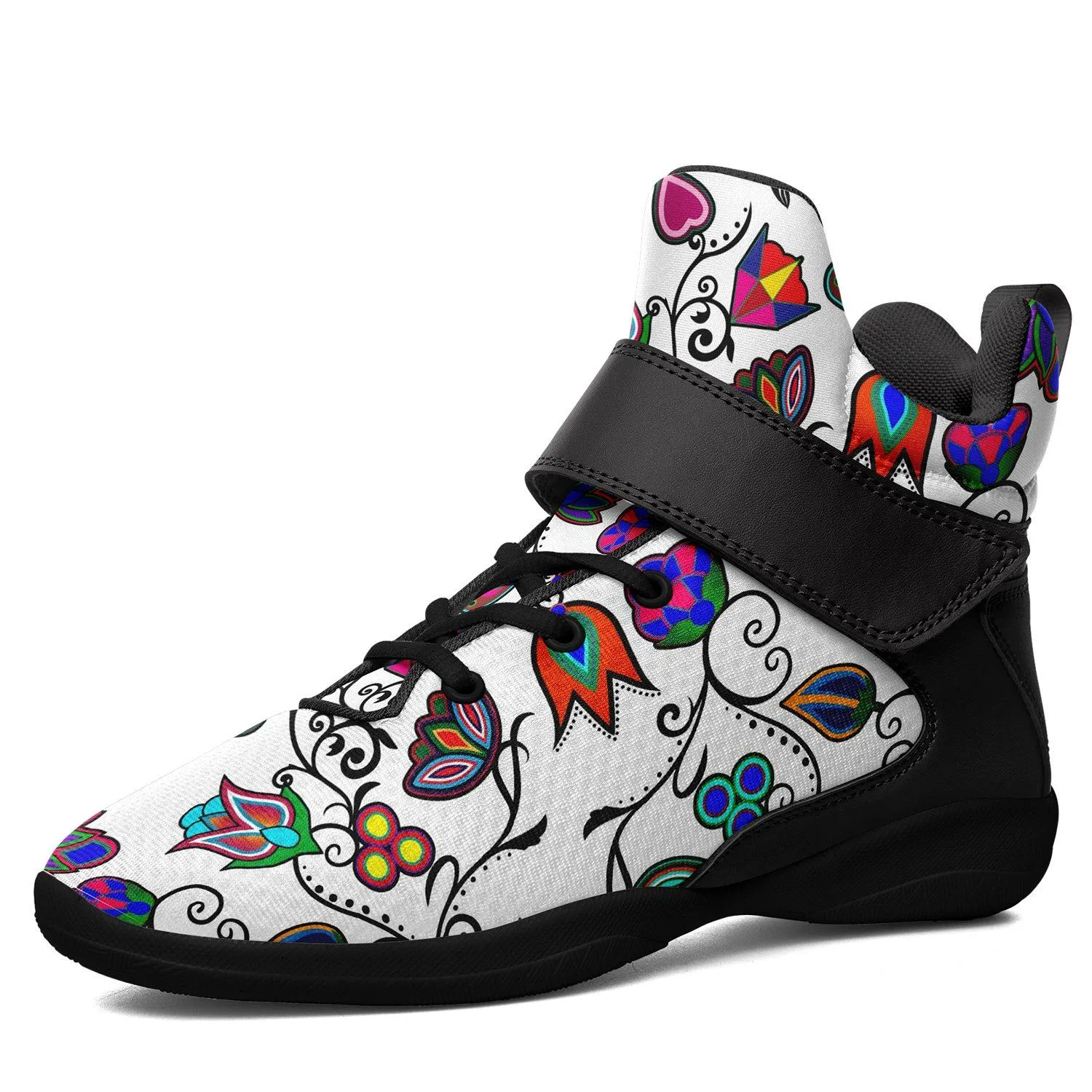 Indigenous Paisley White Ipottaa Basketball / Sport High Top Shoes