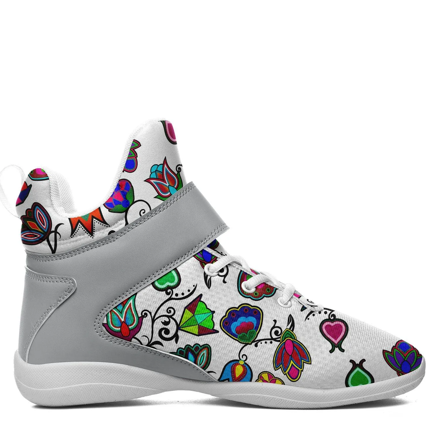 Indigenous Paisley White Ipottaa Basketball / Sport High Top Shoes