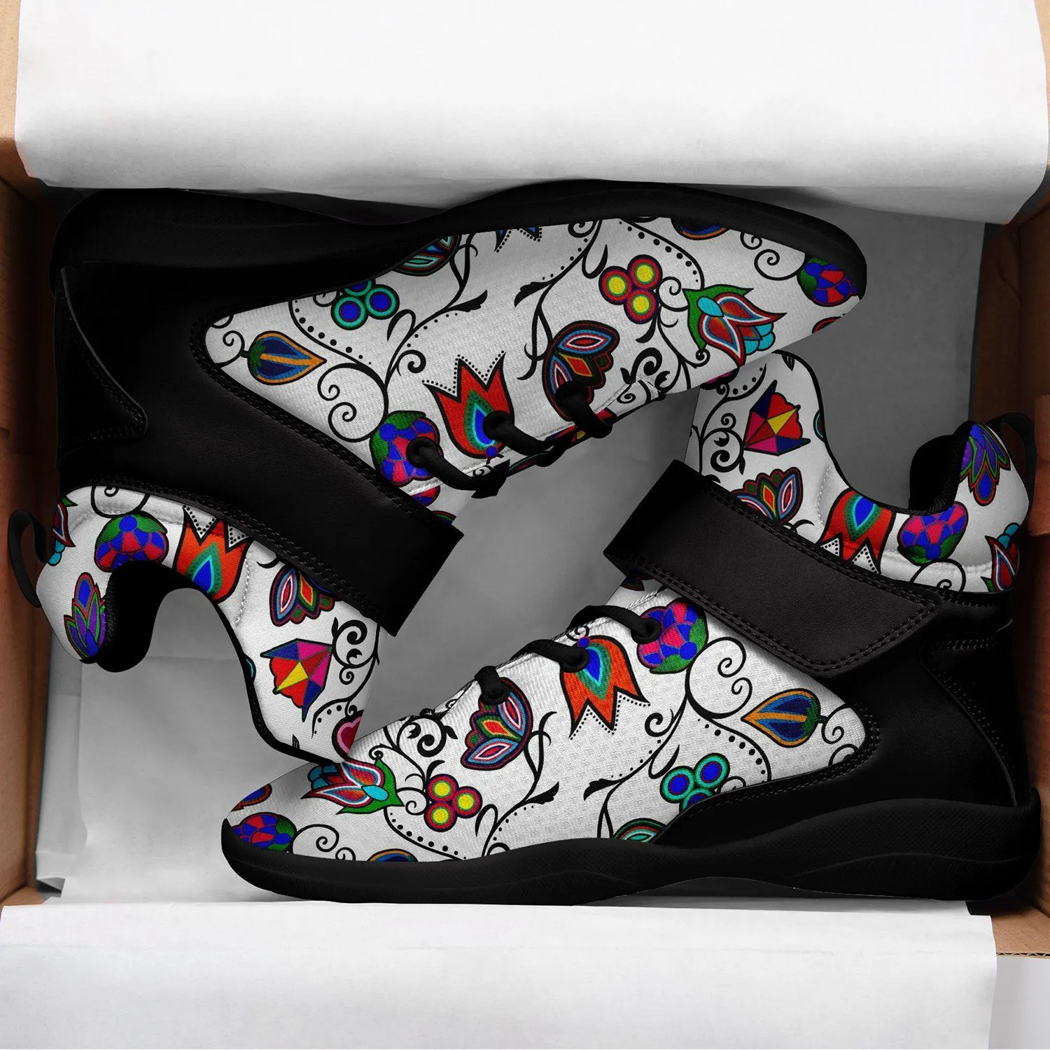 Indigenous Paisley White Ipottaa Basketball / Sport High Top Shoes