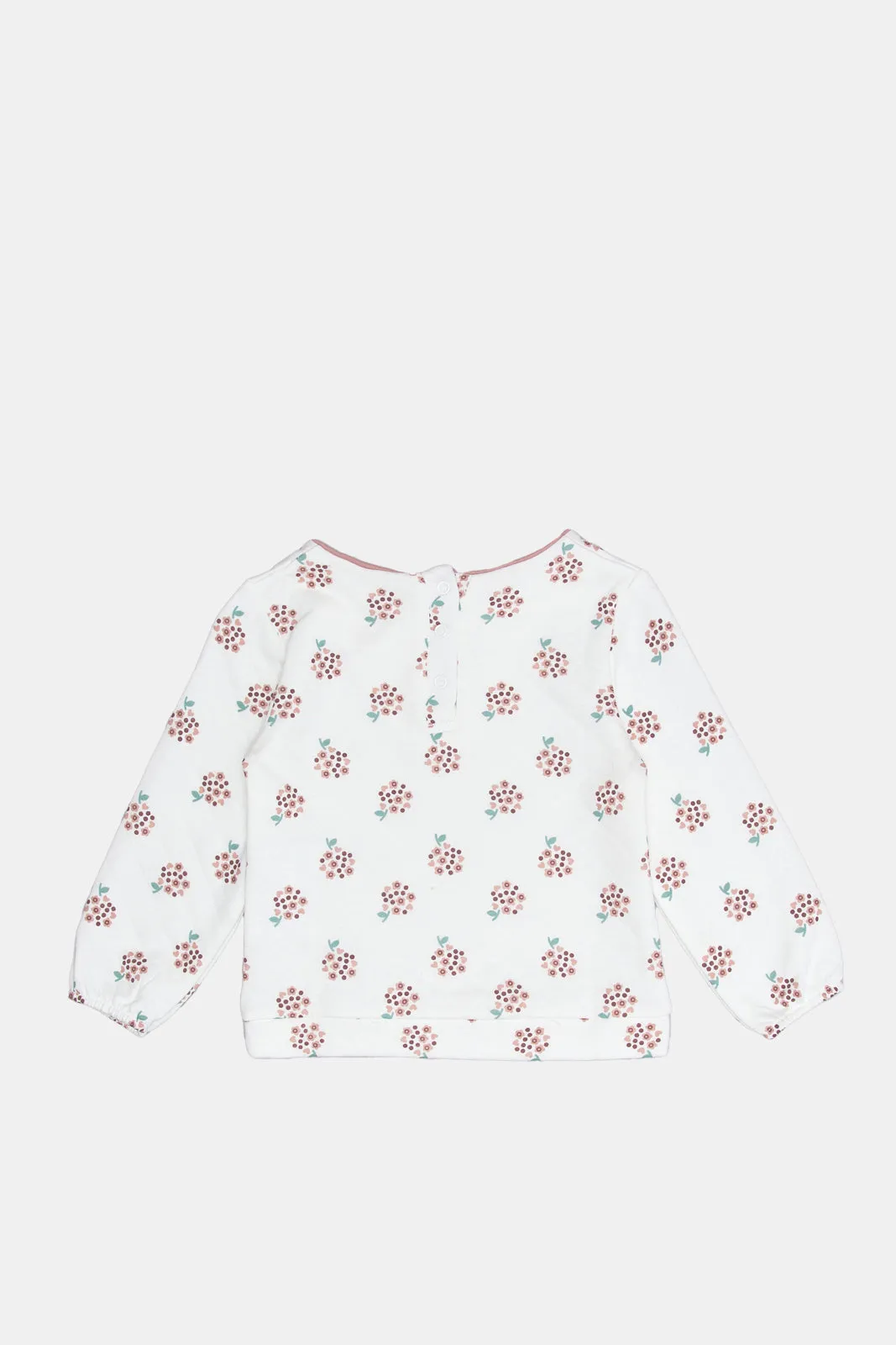 Infant Girls Ivory Printed Sweatshirt