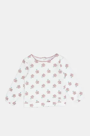 Infant Girls Ivory Printed Sweatshirt