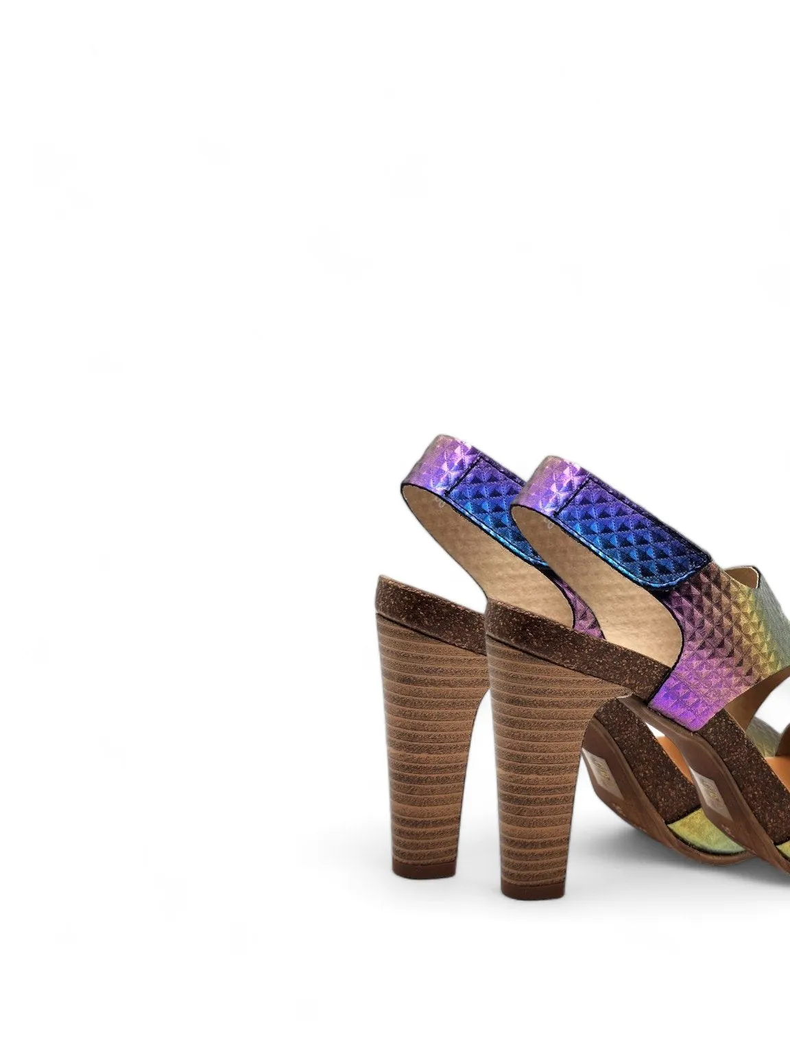 Iridescent Peggy Heel Sandals