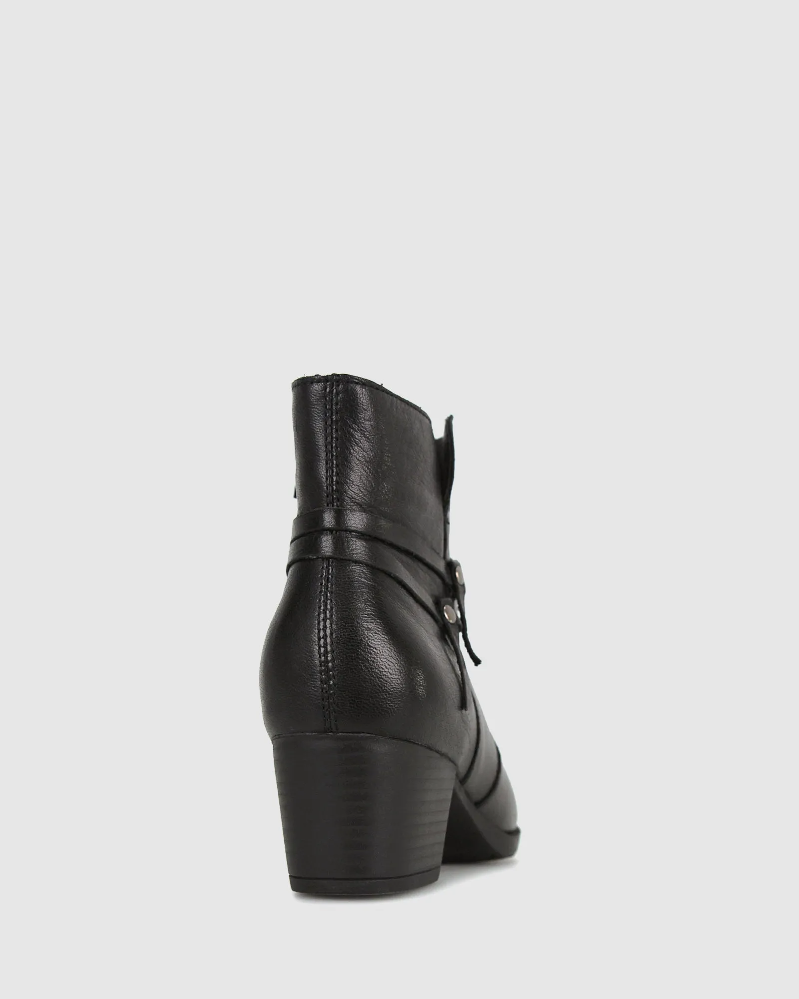 LADDY Leather Block Heel Ankle Boot