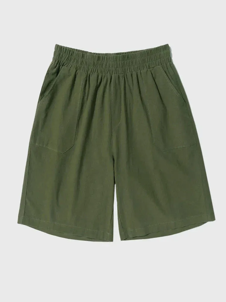 Linen Style Straight Casual Shorts