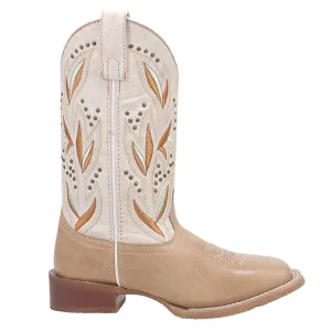 Lydia Embroidered Studded Square Toe Cowboy Boots