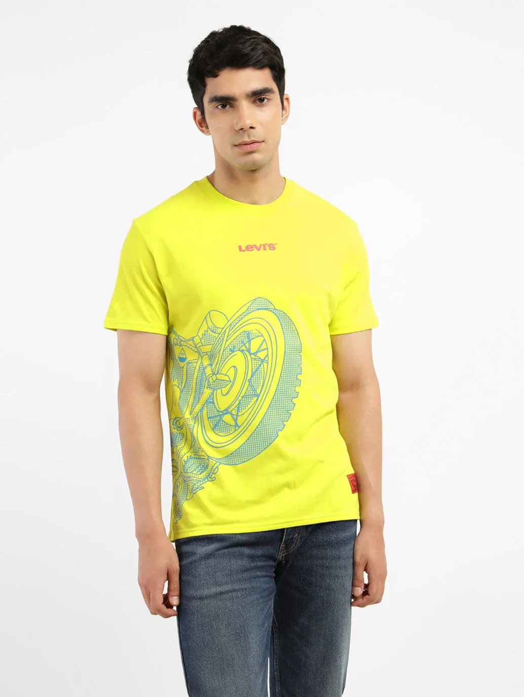 Men's Graphic Print Slim Fit T-shirt Green