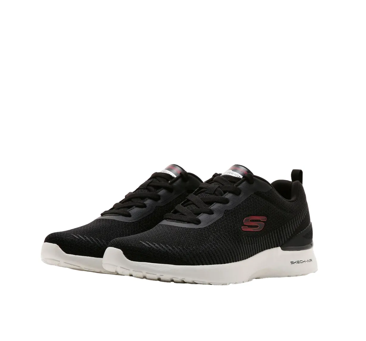 Mens Skechers Skech-Air Dynamight - Bliton Black/Red Sneaker Shoes