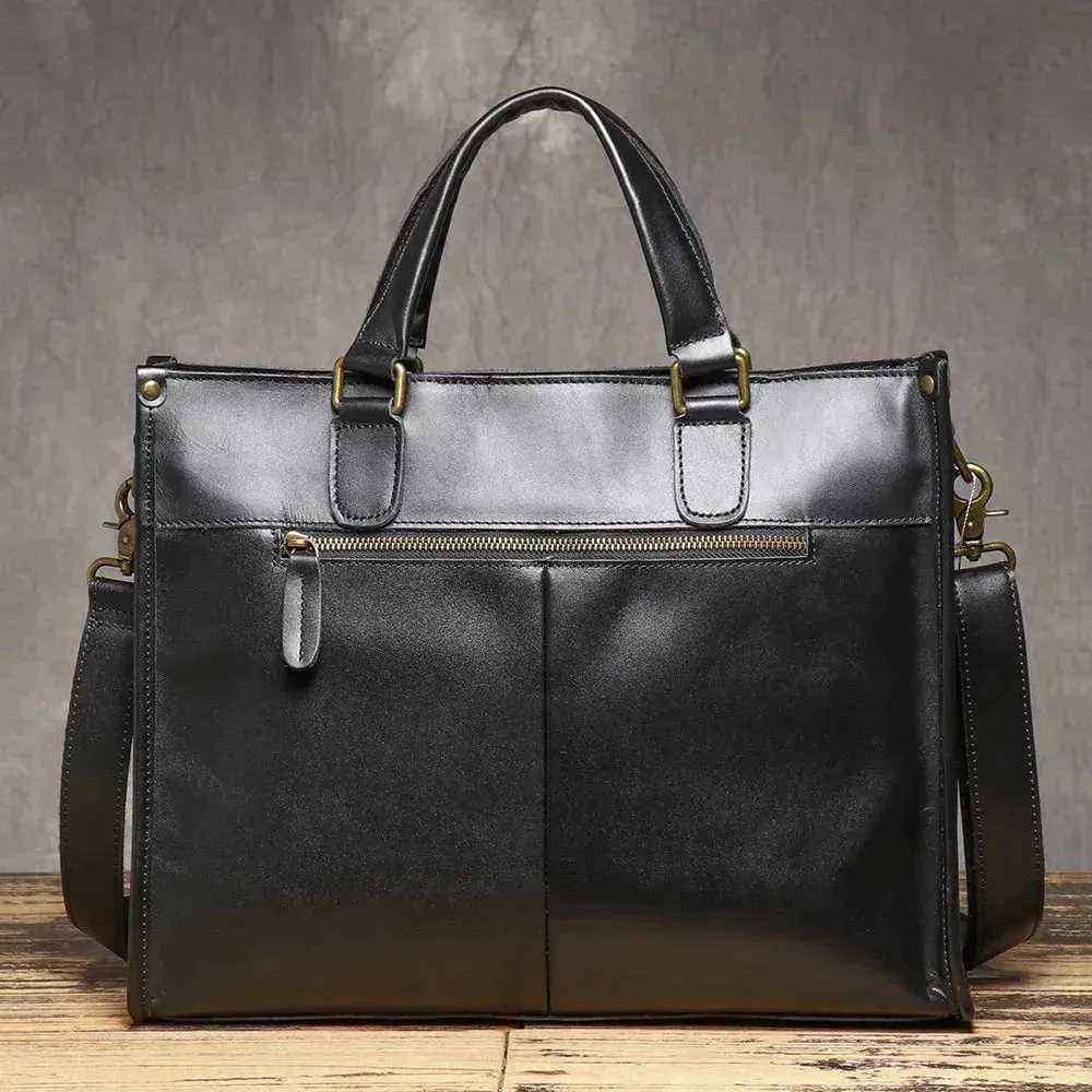 Men's Stylish Leather Laptop Messenger Bag - Spacious & Functional