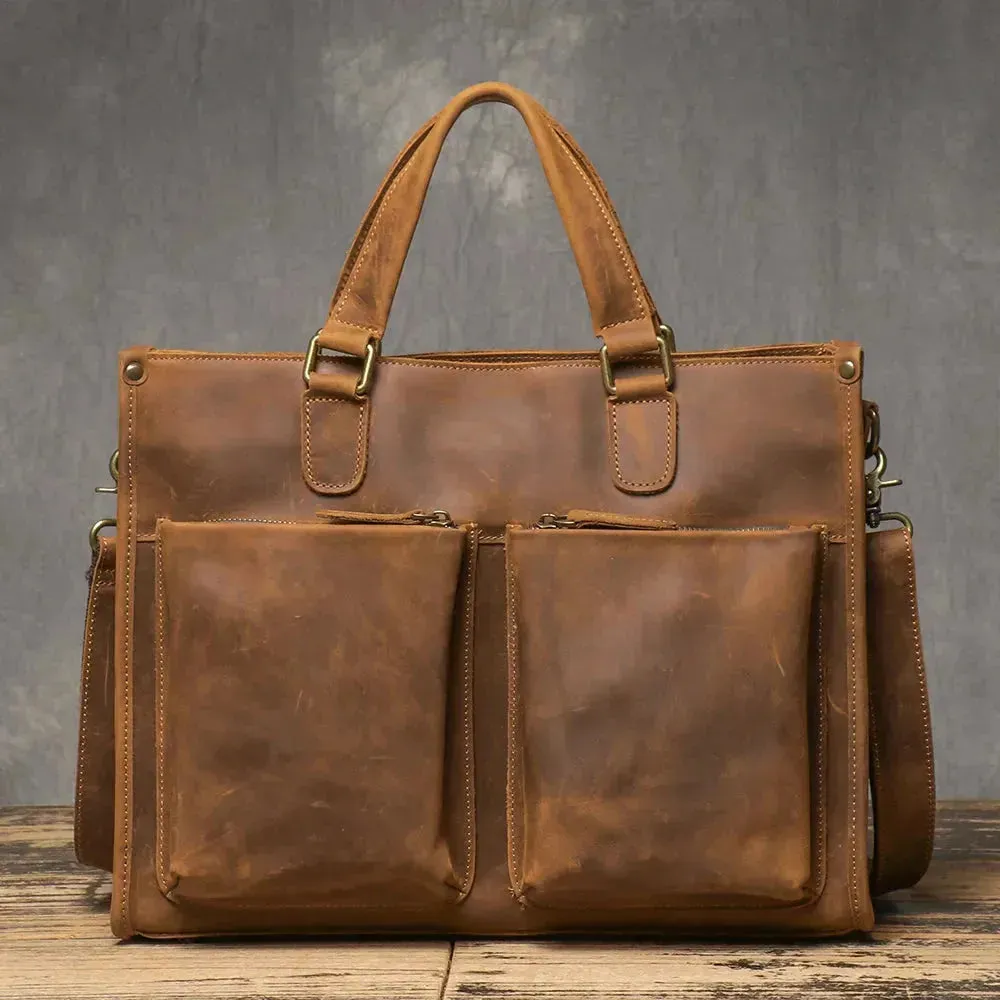 Men's Stylish Leather Laptop Messenger Bag - Spacious & Functional