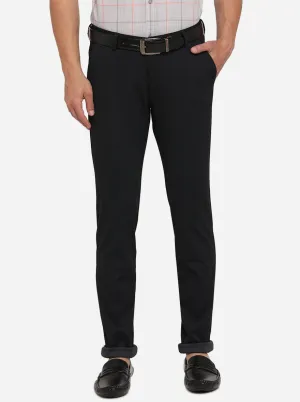 Navy Blue Solid Venice Fit Casual Trouser | JadeBlue