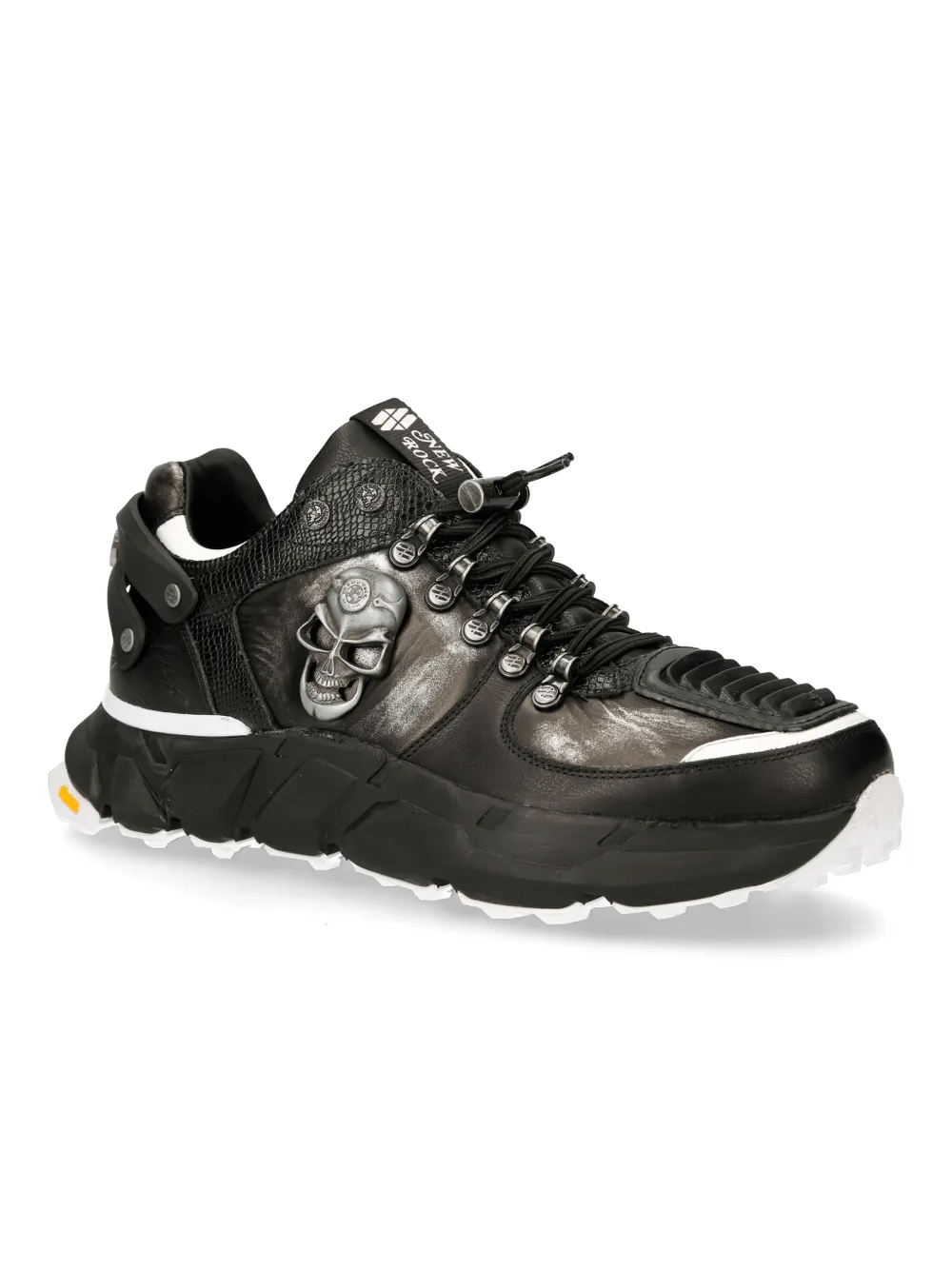 NEW ROCK Edgy Skull Emblem Black Sneaker for Trendsetters