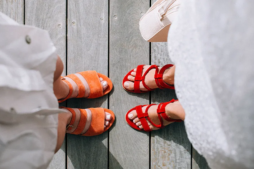 Red Strappy Sandals- Cactus