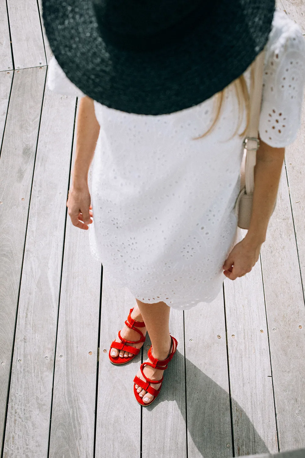 Red Strappy Sandals- Cactus