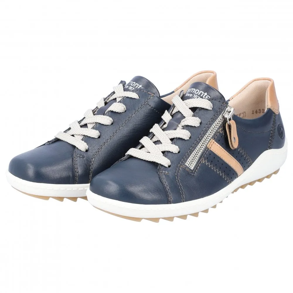 Remonte R1432-14 Blue Combination Womens Casual Comfort Leather Shoes