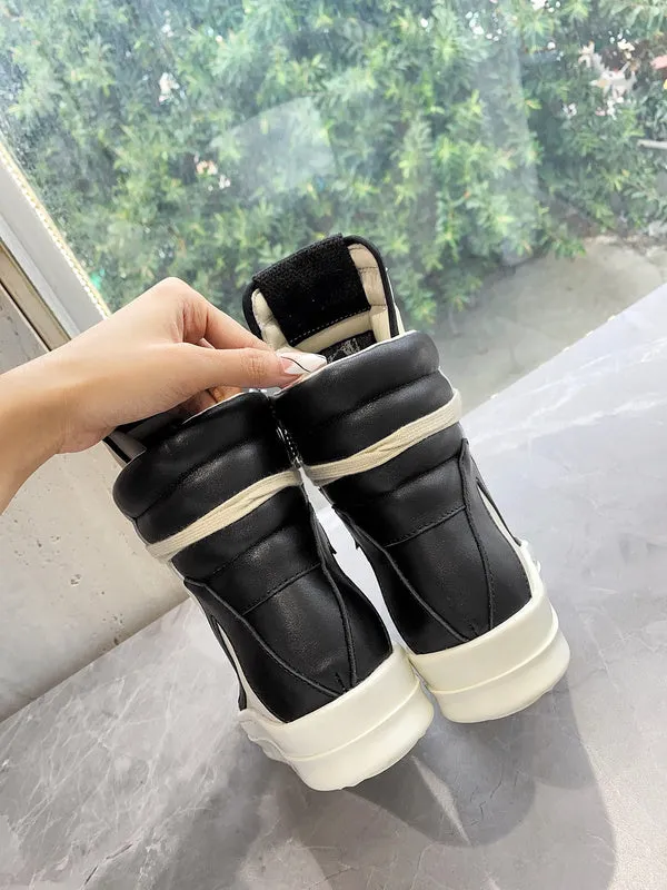 Rick Owens Geobasket Sneakers - Cream and Black